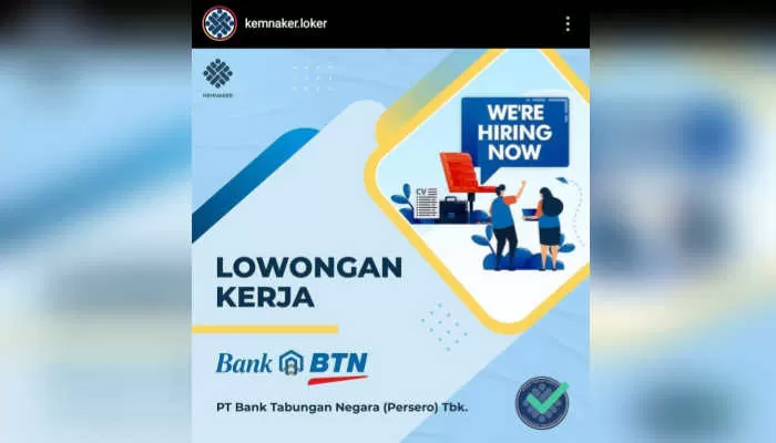 Bank BTN Buka Dua Lowongan Kerja Ini Posisi Dan Syaratnya Sinergi Madura