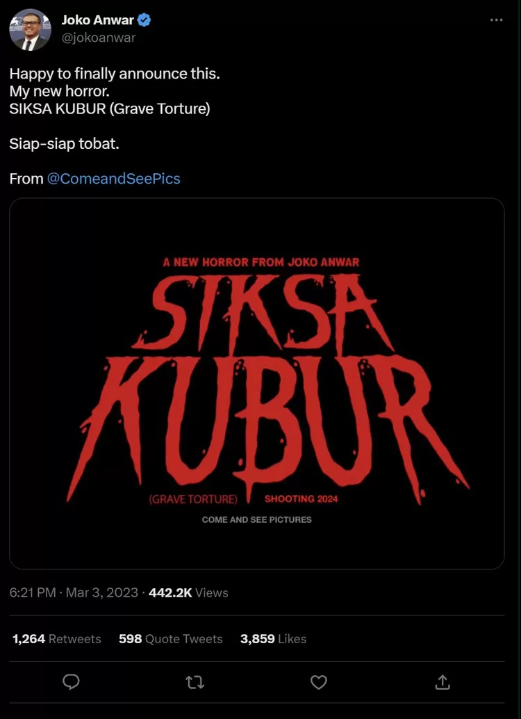 Link Nonton Siksa Kubur Film Pendek Karya Joko Anwar Yang Akan Segera