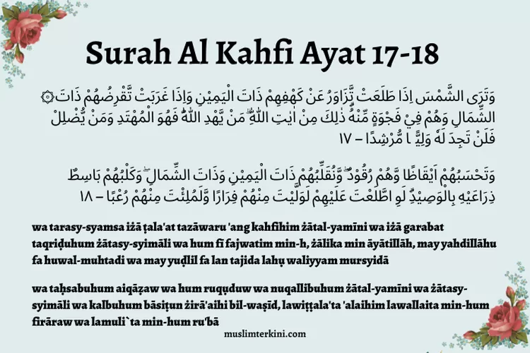 Surah Al Kahfi Ayat Arab Latin Artinya Kisah Ashabul Kahfi