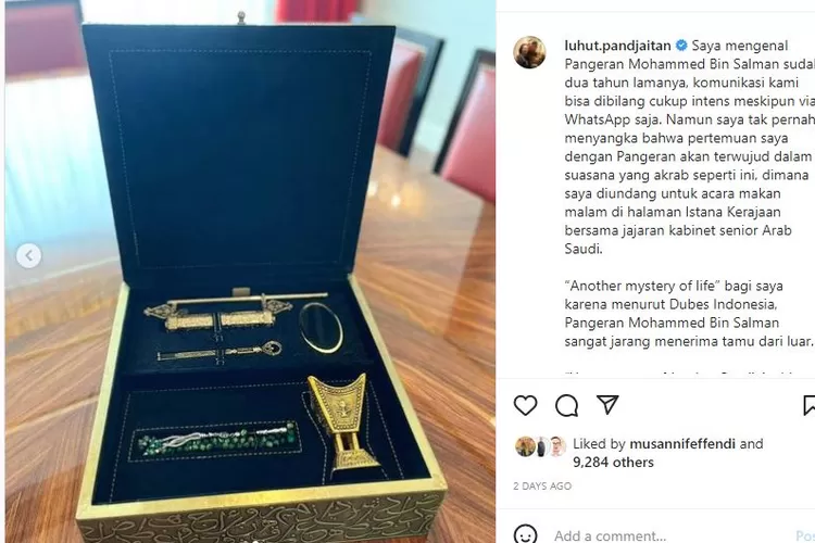 Luhut Binsar Pandjaitan Dapat Hadiah Kunci Ka Bah Dari Pangeran