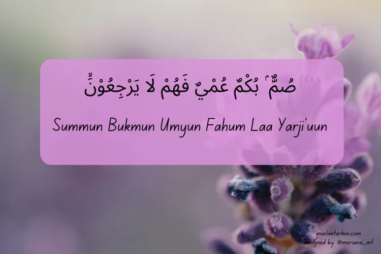 Summun Bukmun Umyun Fahum Laa Yarji Uun Artinya Surat Al Baqarah Ayat