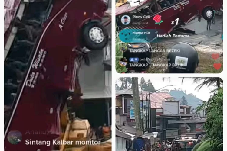 Proses Evakuasi Bus Pariwisata Duta Wisata Yang Alami Kecelakaan Di