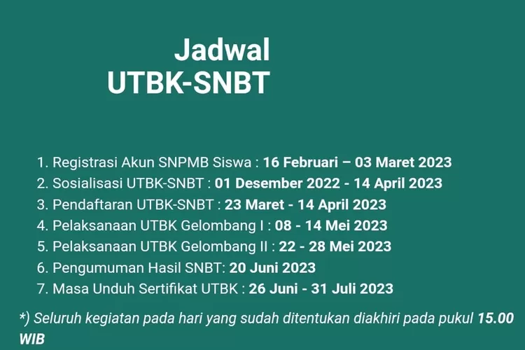 Resmi Diumumkan Jadwal Pelaksanaan Utbk Snbt Tahun Gelombang I