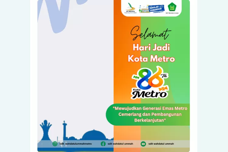 10 Link Twibbon Hari Jadi Kota Metro Ke 86 Terbaru Pasang Ke WA IG