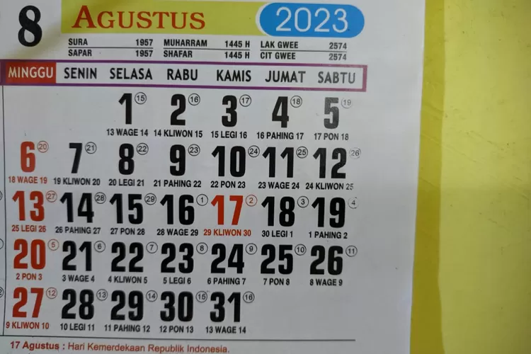 Simpan Kalender Jawa Bulan Agustus Lengkap Pasaran Dan Tanggal