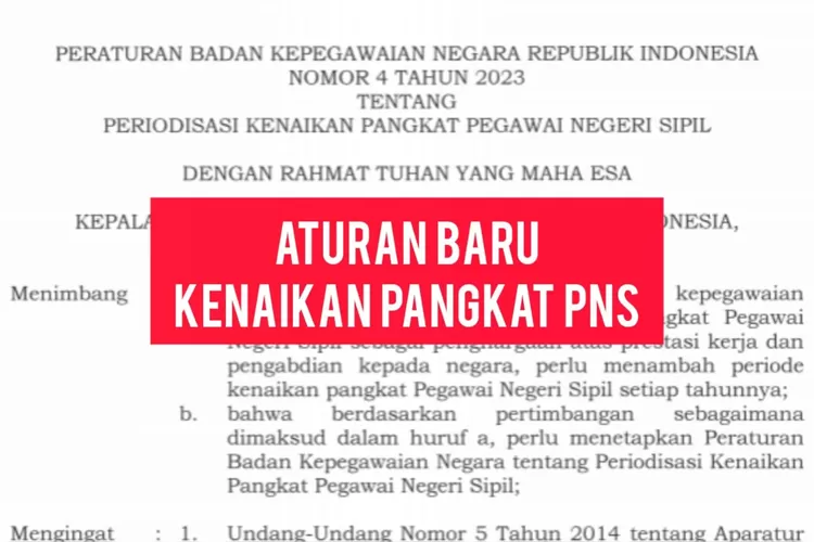 PNS BERBAHAGIA BKN Rilis Aturan Kenaikan Pangkat Terbaru Mulai 2024