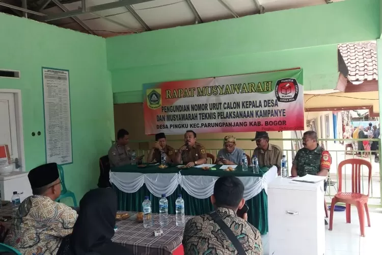 TETAPKAN: Panitia Pilkades Pingku menetapkan nomo urut calon Kades yang akan maju di Pilkades serentak 2019 Kabupaten Bogor.