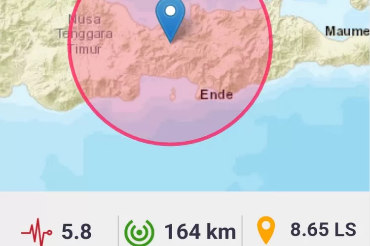 Gempa Darat 5 8SR Terjadi Di Mbay Kabupaten Nagekeo NTT BMKG Tidak