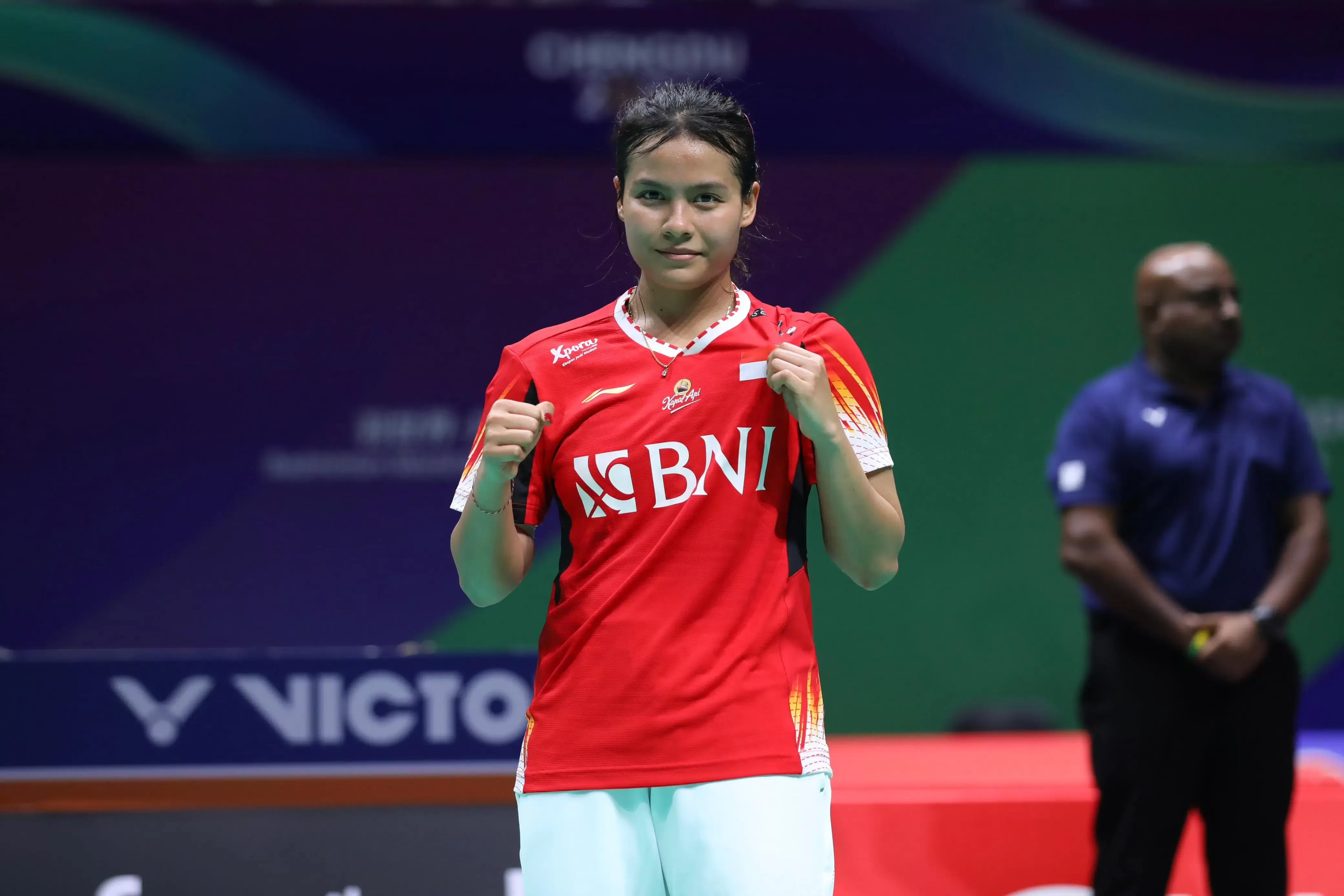 Tunggal putri Indonesia, Komang Ayu, menjadi salah satu tumpuan Indonesia di turnamen Badminton Asia Mixed Team Championship 2025. (PP PBSI)