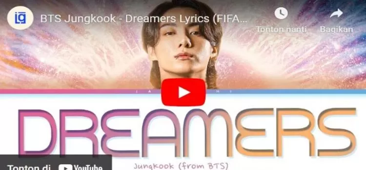 Lirik Lagu piala dunia Dreamer oleh Jungkook BTS (Alpadli Monas)