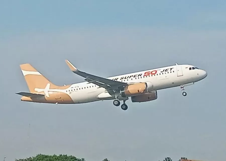 Detik-detik pesawat Super Air Jet gagal terbang di Bandara Internasional Lombok (Dok Instagram @plane_spotters035