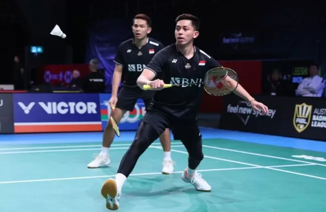 Ganda putra Fajar-Rian kalah di babak perempat final Singapore Open 2025. Mereka tak banyak mengikuti turnamen BWF. (PBSI)