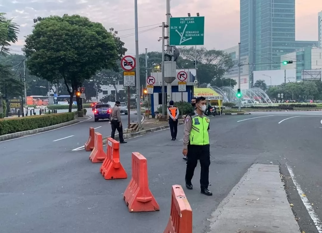 Dinas Perhubungan DKI Jakarta rekayasa lalu lintas di Jalan Gajah Mada dan Hayam Wuruk terkait proyek MRT  (Dok TMC Polda Metro Jaya)