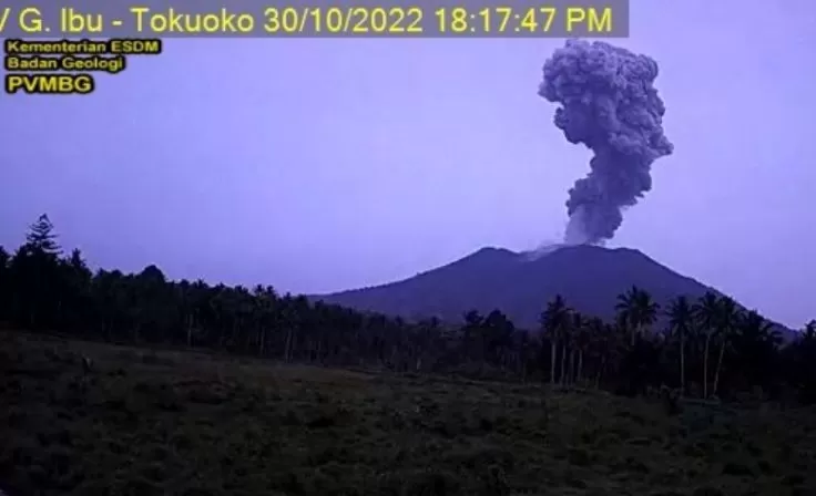 Gunung Ibu di Halmahera Barat erupsi  (Dok PVMBG)