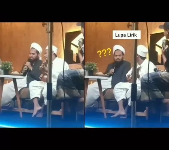 Penampilan Salman Al Jugjawy saat lupa lirik lagu Anugerah Terindah yang Pernah Kumiliki (Instagram @salman_al_jugjawy)