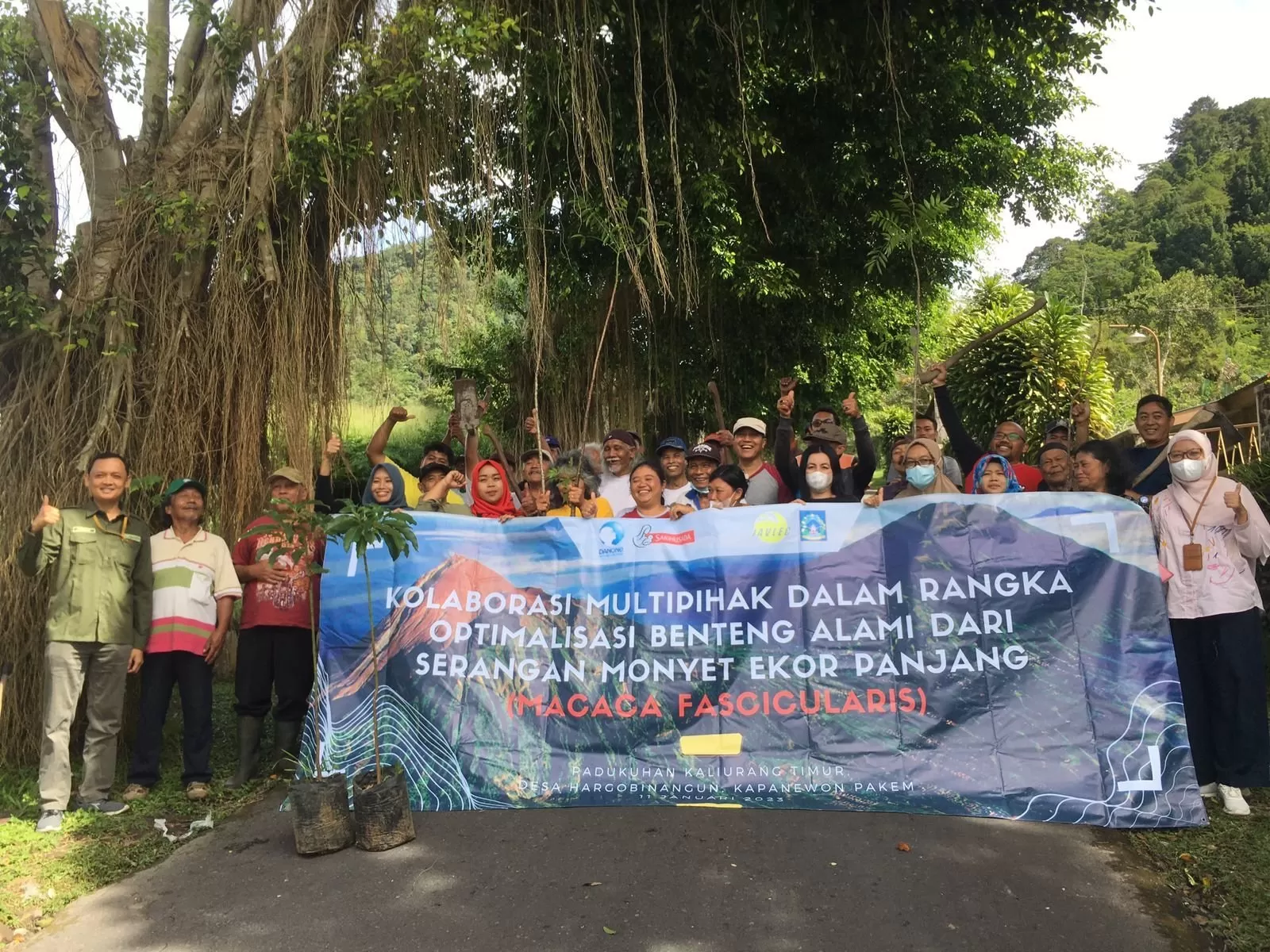 Kolaborasi multipihak optimalisasi benteng alami dari serangan monyet ekor panjang lereng Merapi. (Foto Istimewa)