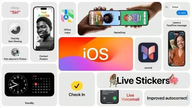 Tampilan iOS 17 beserta update berbagai fitur barunya (Foto: Apple).