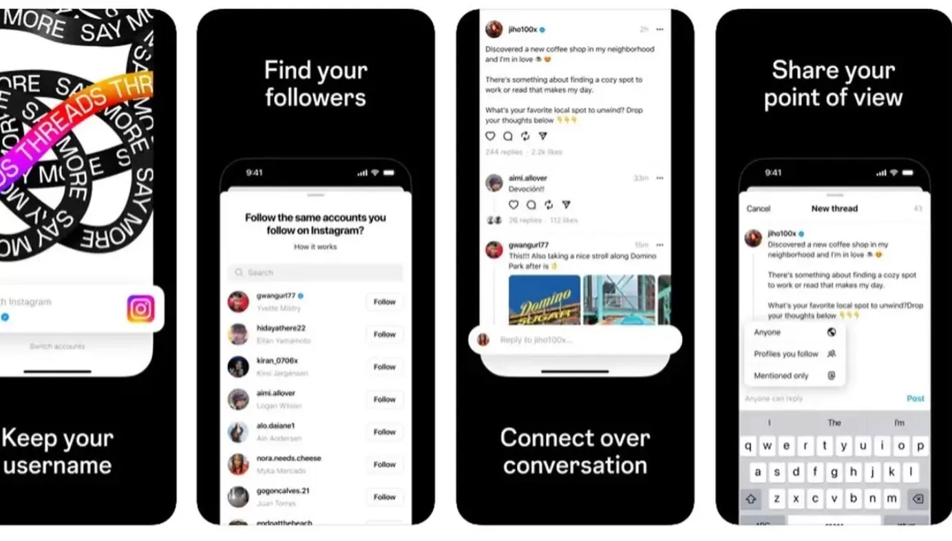 Tampilan Threads, aplikasi Instagram besutan Meta untuk menyaingi Twitter (Tangkapan layar App Store)