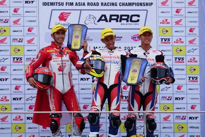 Andi Farid Izdihar meraih podium kedua pada race kedua ARRC Seri Sepang Kelas SS600. (Foto: Dok AHM)