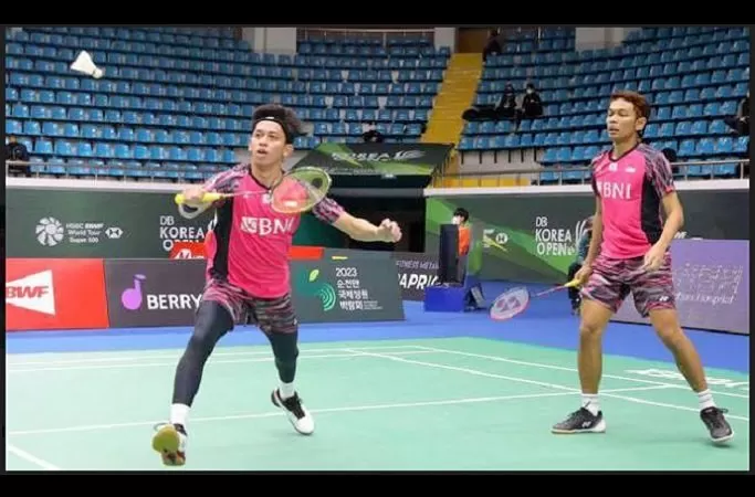 Muhammad Rian Ardianto dan Fajar Alfian lolos ke babak 16 besar Korea Open. (Foto: Humas PP PBSI)