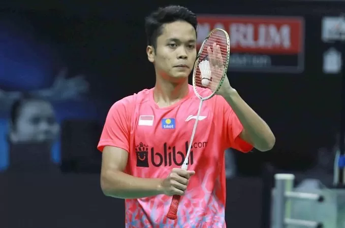 Anthony Sinisuka Ginting sumbang poin pertama untuk tim Garuda atas Harimau. (badmintonindonesia.org)