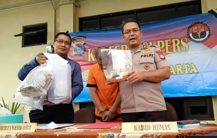 Jumpa pers pengungkapan kasus narkoba di Mapolda DIY. (Foto: Evi NA)