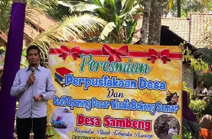 Peresmian perpusdes dan pasar wisata di Desa Sambeng Pituruh. (Foto: Jarot S)