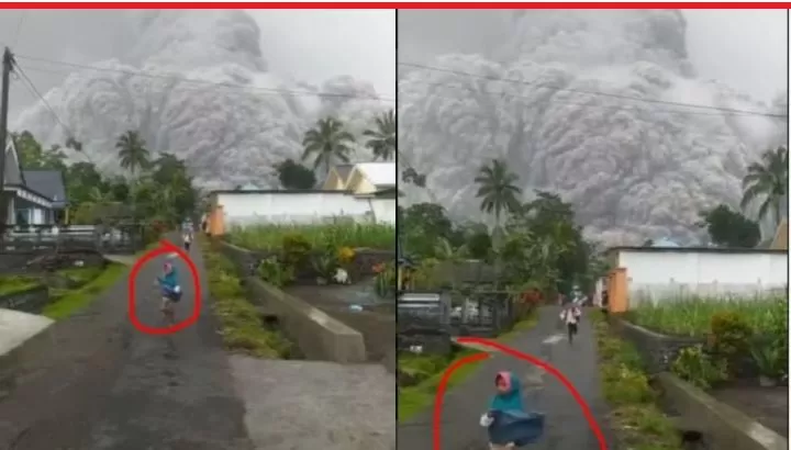Kisah Nurfida Bocah yang Viral Lari Kencang saat Erupsi Gunung Semeru. [Instagram/@littleproject.idn]