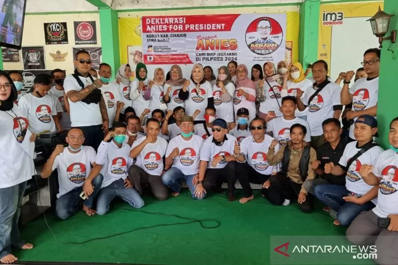 Suasana deklarasi pendukung Anies Baswedan di Cianjur