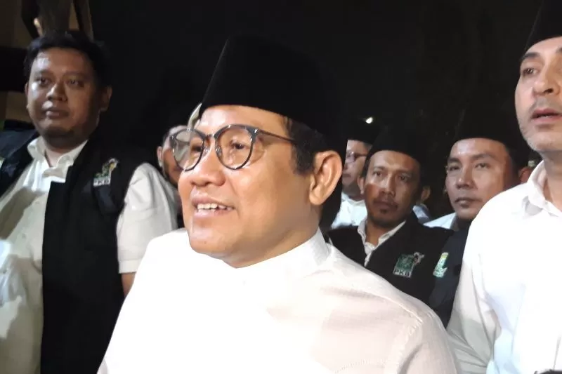 Ketua Umum DPP Partai Kebangkitan Bangsa (PKB) Abdul Muhaimin Iskandar atau yang kerap disapa Gus Muhaimin tiba di Gelanggang Olahraga Jakarta Timur, Jumat (7/10/2022).