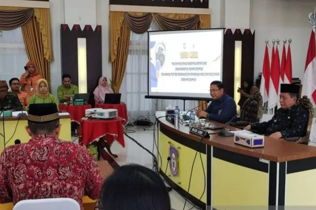 Wakil Gubernur Jambi memimpin rombongan TPID dan Satgas Pangan, melakukan studi tiru pengendalian inflasi, di Gorontalo, dan diterima Sekdaprov Syukri Botutihe 
