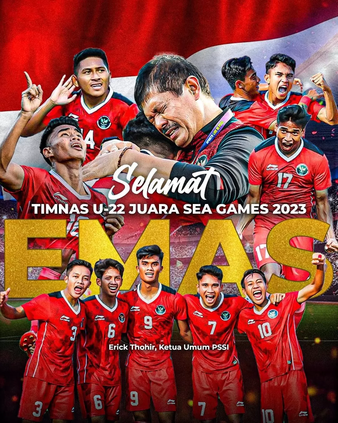 Foto: Ucapan selamat Erick thohir sebagai Ketua PSSI atas Thailand pad Sea games (@erickthohir)