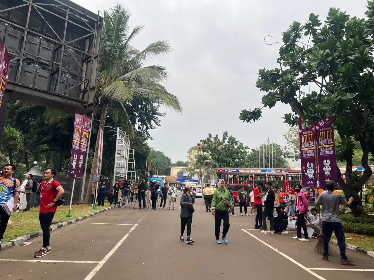 Foto; Suasana sekitar GBK dalam rangka konvoi timnas U22 (istimewa)