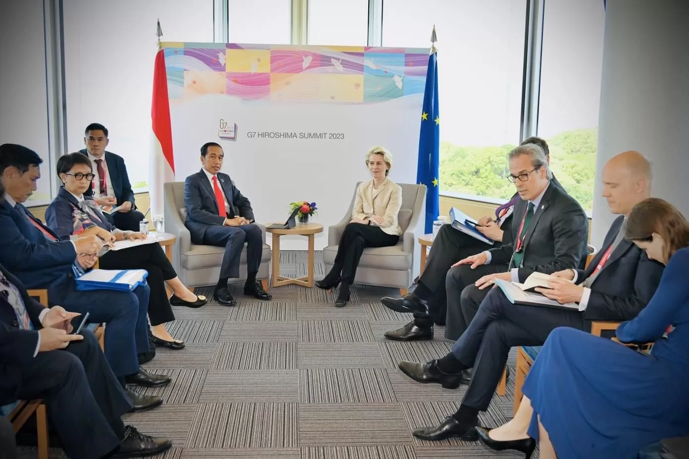 Foto; Presiden Jokowi melakukan pembicaraan bilateral dengan Presiden uni Eropa di Jepang (setkab.go.id)
