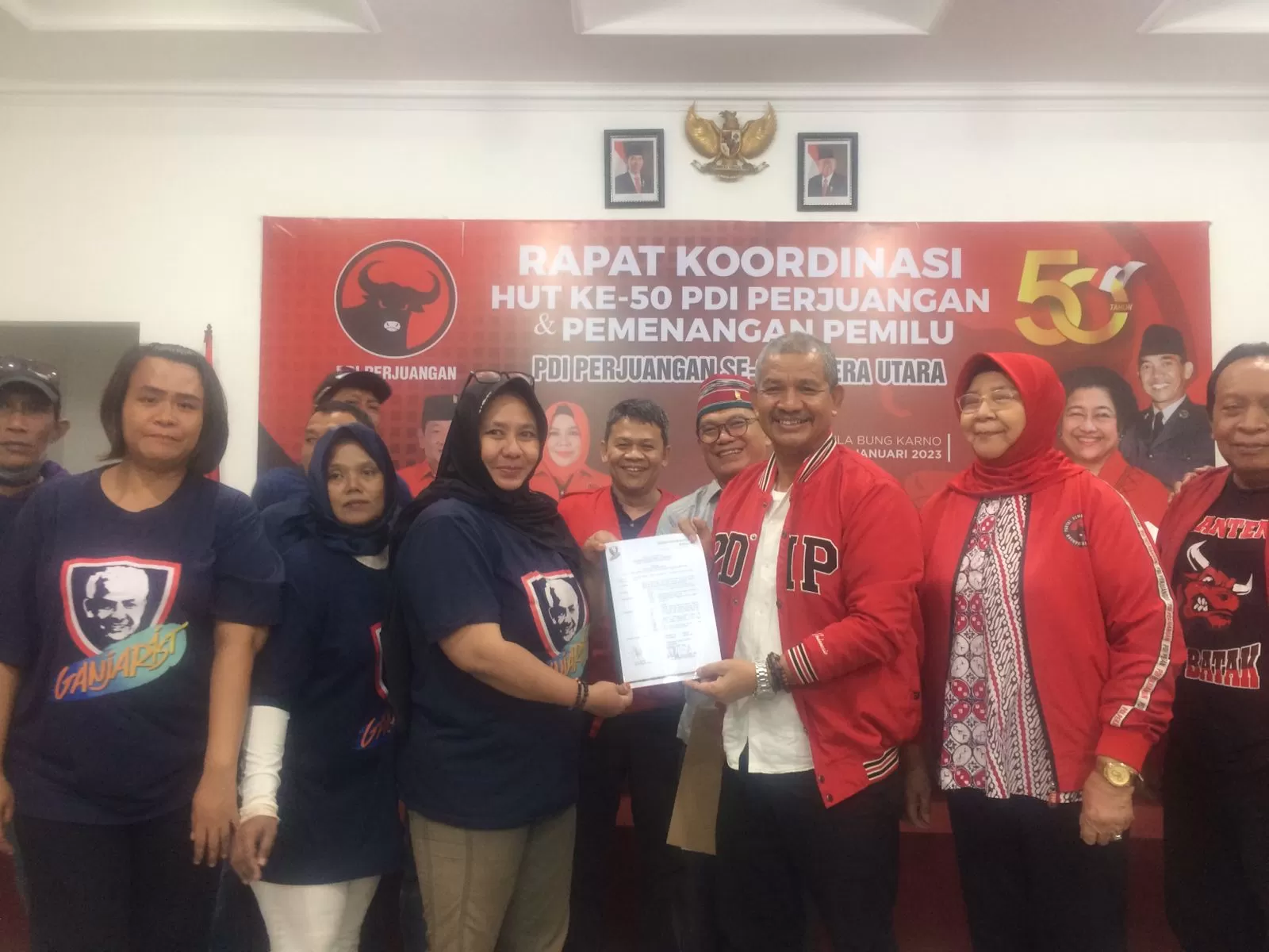 Foto: Relawan Ganjar Pranowo Ganjarist kordinasi dengan PDIP Sumut (istimewa)