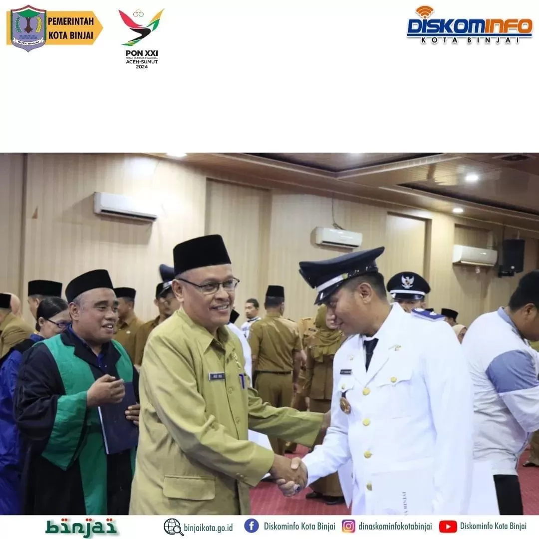 Foto: Sekda Kota Binjai melantik pejabat pratama, administrator dan pengawas (@diskominfo kota Binjai)