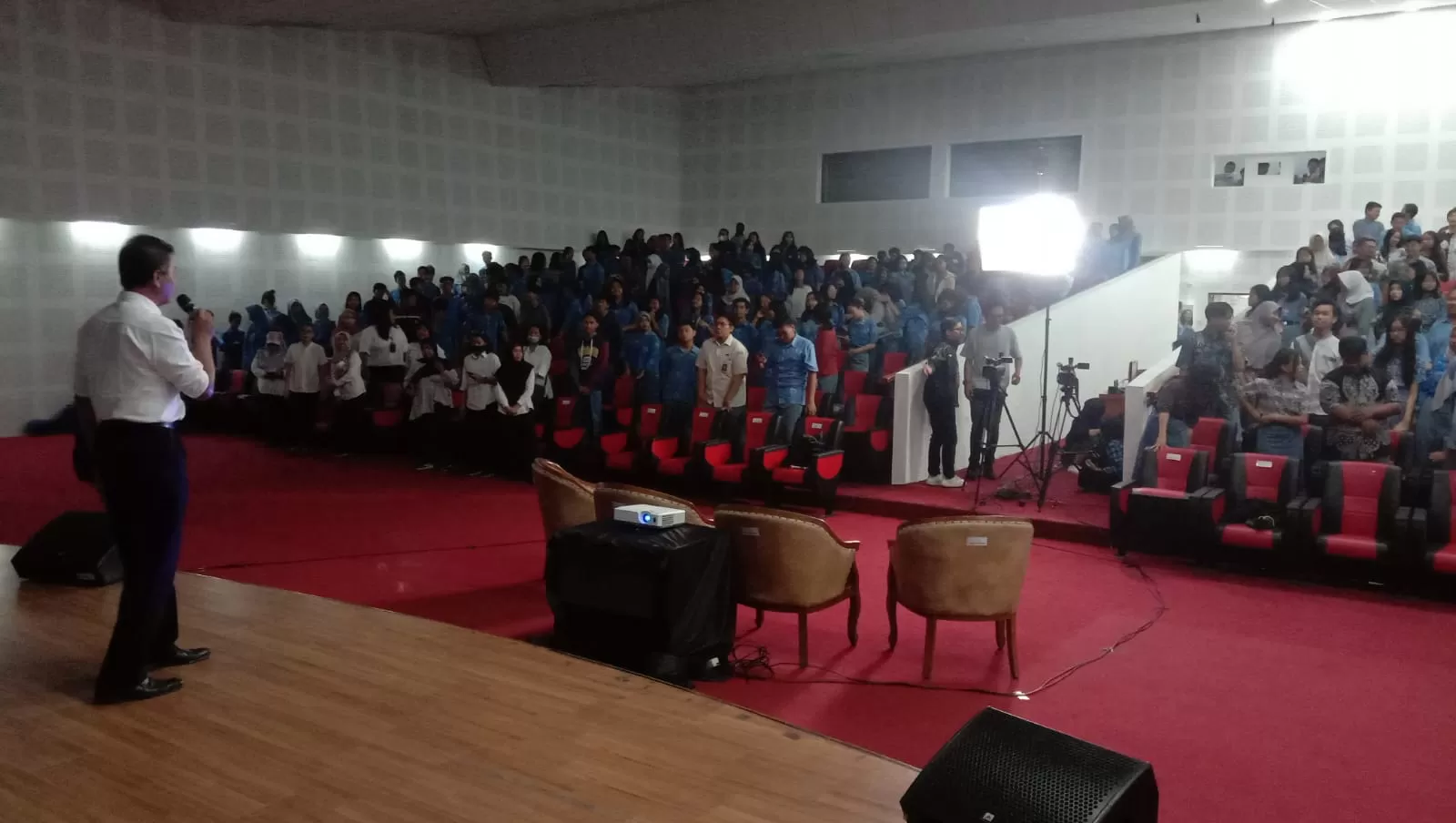 Dukungan jarak jauh dari siswa dan guru SMKN 2 Yogyakarta  (Foto Primaswolo S)