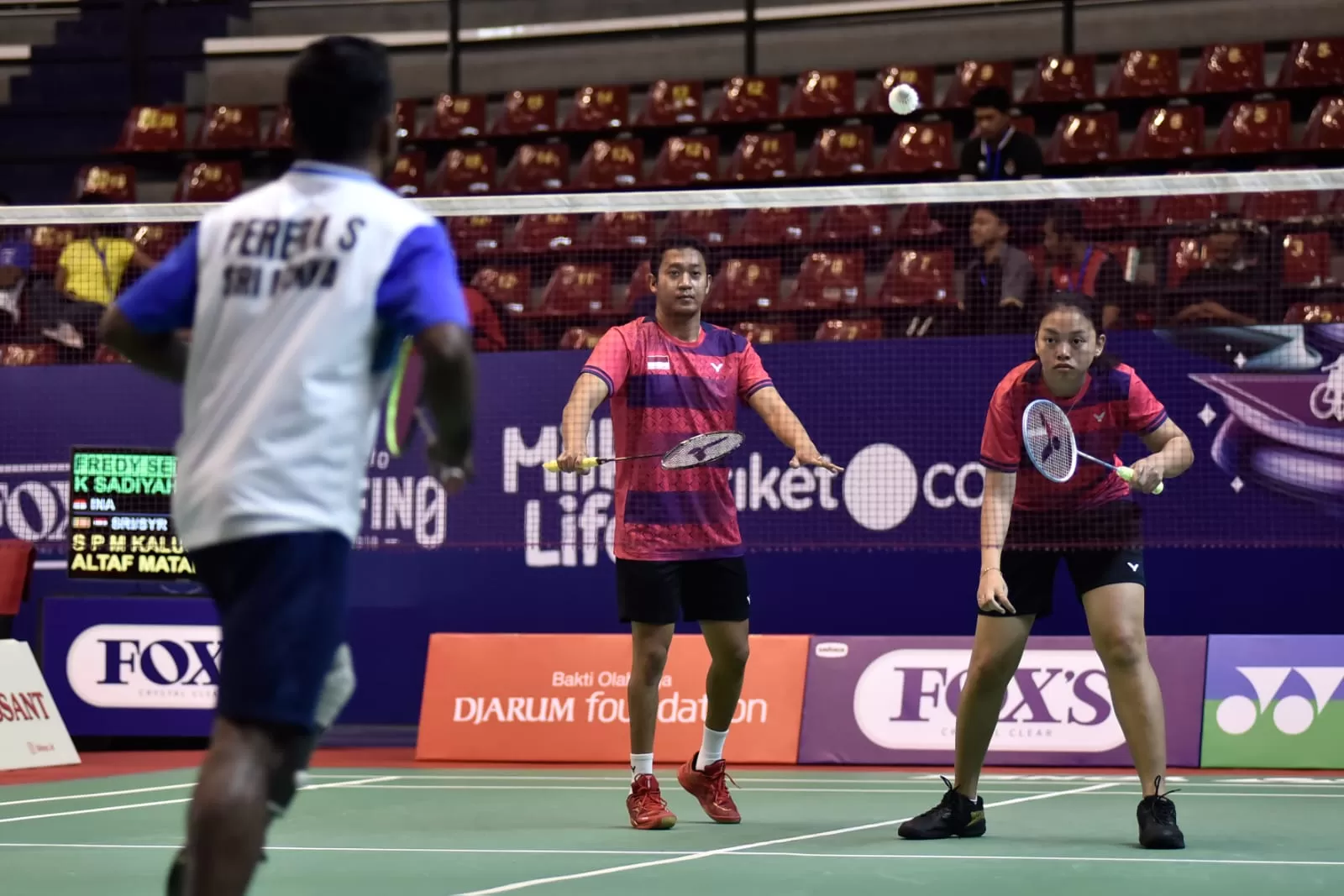   Fredy Setiawan/Khalimatus Sadiyah bertemu  Sanjeewa Perera Madduma Kaluge dari Sri Lanka dan Matar Altaf asal Suriah. (ISTIMEWA)