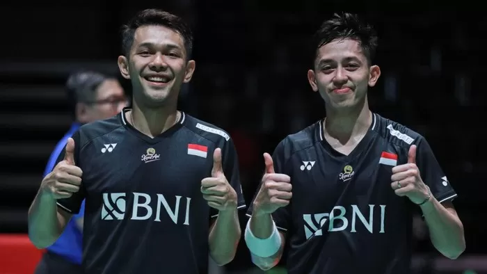 Fajar/Rian melaju ke perempatfinal Australia Open 2023. Foto: PBSI  