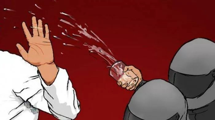 Ilustrasi seorang pelajar menyiram air keras ke palajar lain di Pulogadung (Wilfrid)