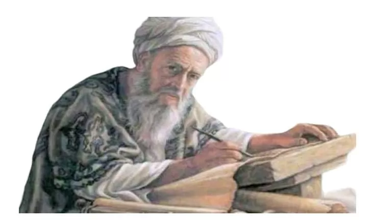 Ilustrasi Imam Bukhari yang tekun dan penuh kesungguhan dalam proses penyusunan kitab Hadits Sahih Bukhari (GENMUSLIM.id/dok. nurfeed.com)