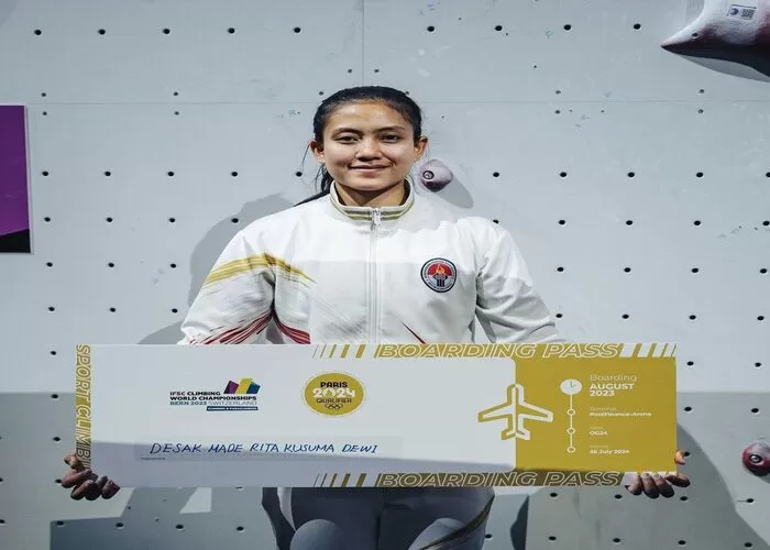 Desak Made Rita Kusuma Dewi raih medali emas pada cabang lomba panjat tebing cepat di Swiss ((Foto: GENMUSLIM.id/dok : Instagram @ifsclimbing))