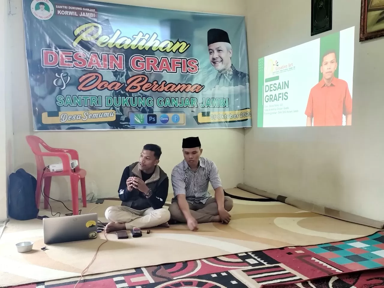 Sasar Remaja Masjid, Santri Ganjar Adakan Pelatihan Desain Grafis di Kabupaten Kerinci (ist/langitviral.com)
