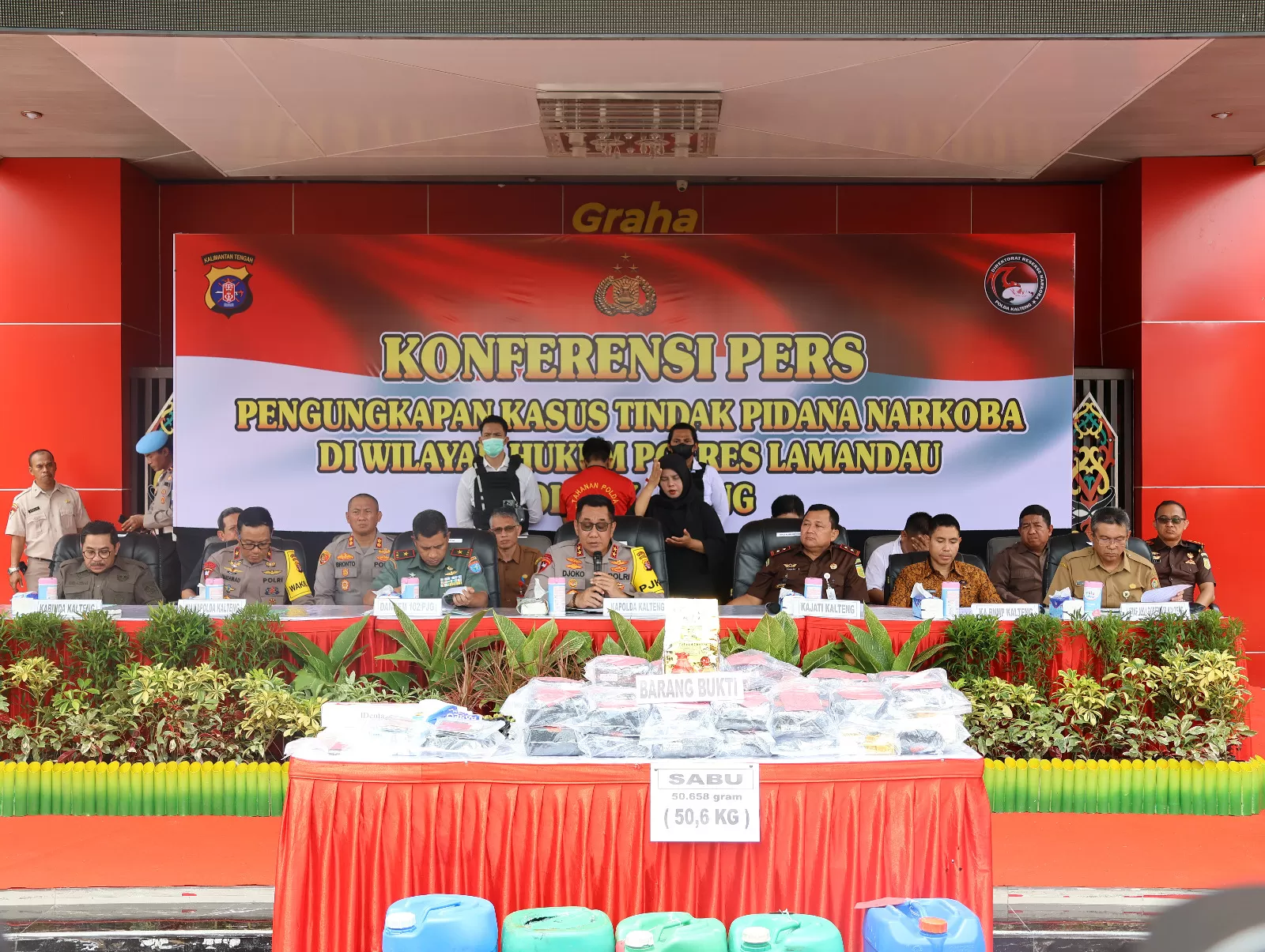 Polda Kalteng Musnahkan 50,6 KG Sabu Hasil Pengungkapan Kasus di Lamandau. (Dok. Polri)