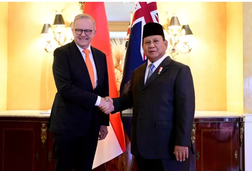 Presiden Republik Indonesia, Prabowo Subianto, menerima kunjungan kehormatan dari Perdana Menteri Australia, Anthony Albanese, di Lima, Peru, Kamis (14/11//2024). (Foto: BPMI Setpres/Muchlis Jr)