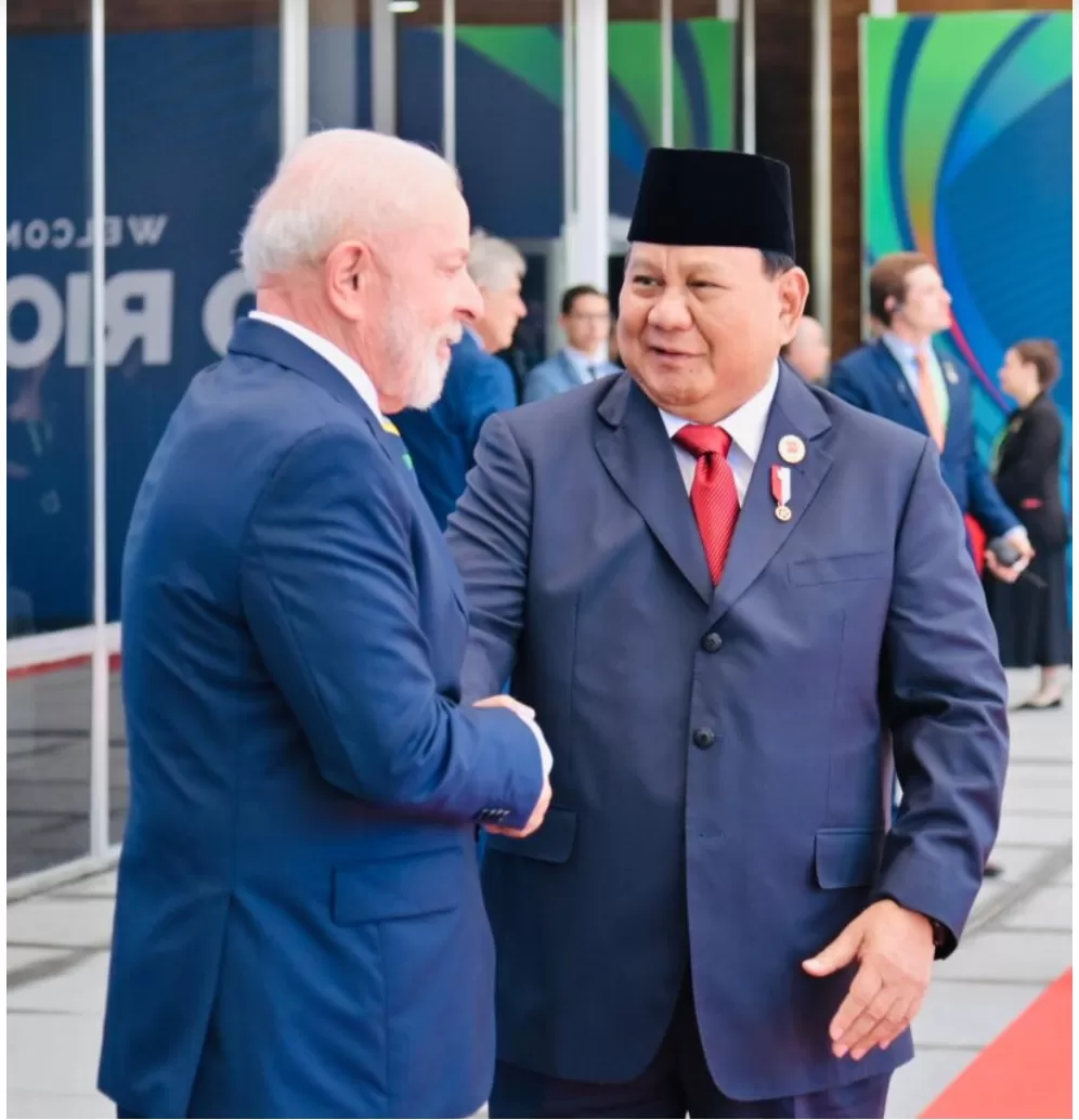 Presiden Prabowo Subianto disambut Presiden Brasil Luiz In&aacute;cio Lula da Silva, di Museum of Modern Art (MAM), Rio de Janeiro, Brasil, pada Senin, 18 November 2024,   ((BPMI Setpres/Laily Rachev)  )