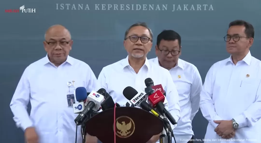 Menko Bidang Pangan, Zulkifli Hasan. (Tangkapan layar YouTube Sekretariat Presiden )