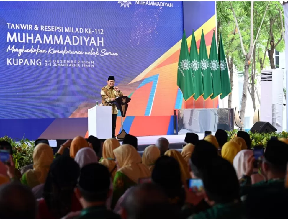 Presiden Prabowo Subianto secara resmi membuka Sidang Tanwir dan Resepsi Milad ke-112 Muhammadiyah yang digelar di Universitas Muhammadiyah Kupang, Provinsi Nusa Tenggara Timur (NTT). (setkab.go.id)