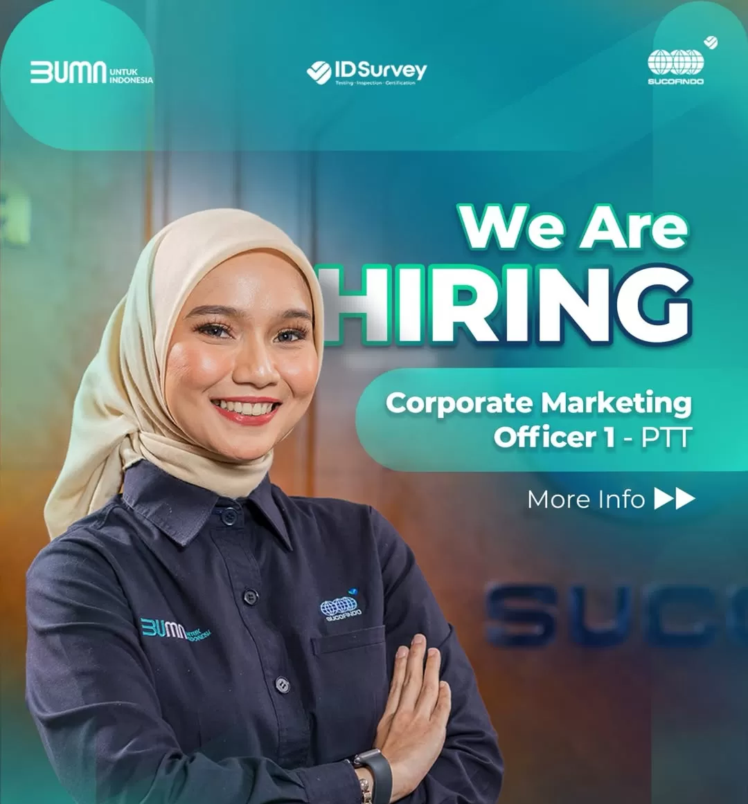 Sucofindo resmi membuka peluang karier baru. (Foto: Instagram @sucofindoofficial)