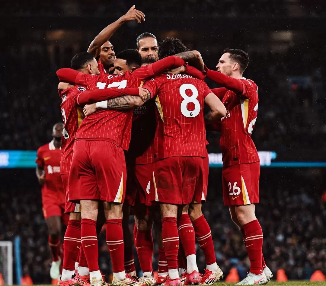 Mohamed Salah dkk saat merayakan kemenangan Liverpool atas Manchester City. (Foto: Instagram @liverpoolfc)